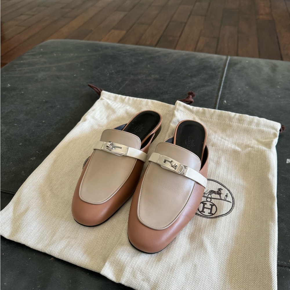 Hermes OZ mules tricolor size 38